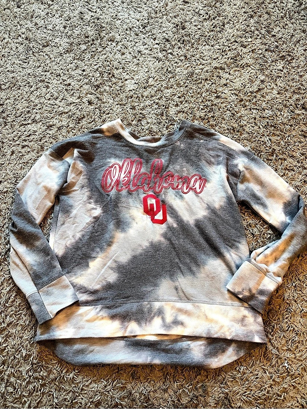 Livy Casual Tie-Dye Oklahoma Sweatshirt Size Medium